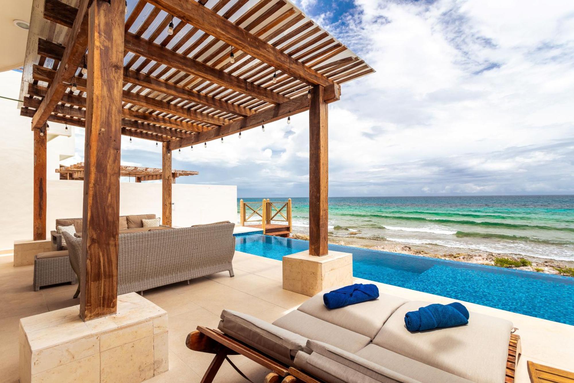 Willa Casa Javi- Ocean Front Located Mid Isla Mujeres Zewnętrze zdjęcie